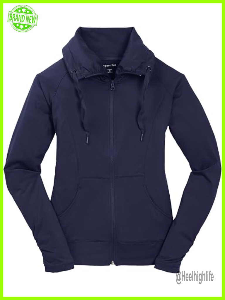 Moisture Wicking Full Zip Track Jacket With Cowl Collar